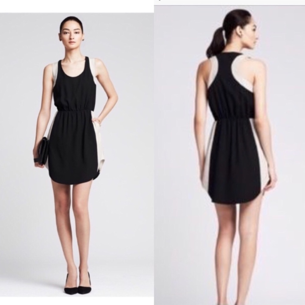 BANANA REPUBLIC color-blocked crepe tank dress